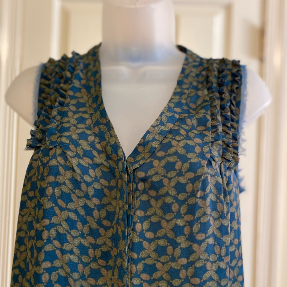 Simply Vera/Vera Wang - Lovely soft sleeveless v-neck loose dress, w/ruffles, XS - Picture 3 of 7